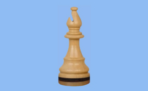 Staunton wood white Chess Bishop piece